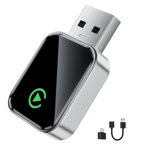 Wireless CarPlay Adapter for iPhone(2025 Upgraded),Mini Size & Plug - Play,Converts Wired to Wireless Apple CarPlay,No Delay Carplay Dongle for Apple iOS 10+/Android 11+ and Above