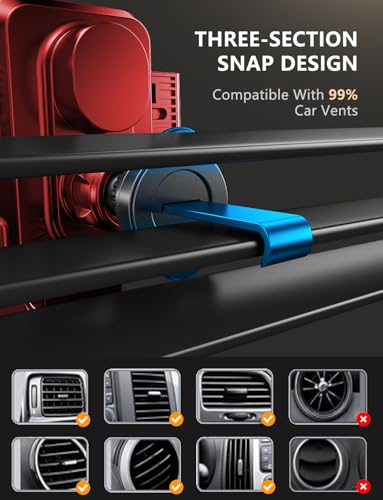 JOYMASS Wireless Car Charger, Phone Holders for Your Car, 15W Auto Clamping Phone Mount Car Accessories for iPhone 16 15 14 13 12 Mini Pro Max 11, Samsung Galaxy S24 Ultra S23 S22+ Note 20, etc - Red - color: RED