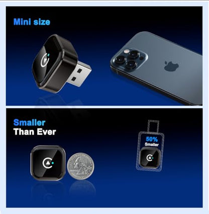 Dual Band Wireless CarPlay Adapter, 2-in-1 CarPlay & Android Auto Dongle