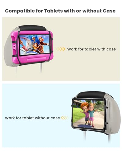 WONNIE Tablet Holder for Car, Upgraded iPad Holder for Car Mount Headrest, iPad Mount Back Seat for Kids with Anti-Slip Strap, Silicone Holding Net/Fits All 7-12.9'' Tablets - size: 1 Pack- fits 7-12.9" tablet
