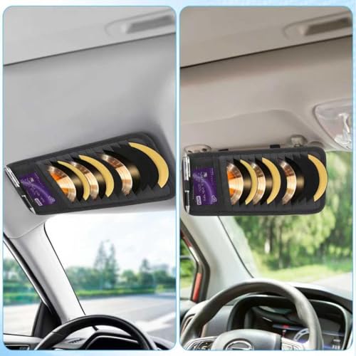 CD Visor Holder, Visor CD Holder 12 DVD Organizer, Elastic Strap