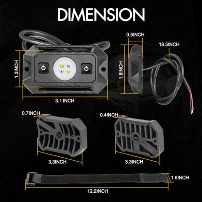 UTV Dome Light, Rfroad lighting 12v UTV LED Interior Dome Lights Universal Roll Bar Mount Led Lights Utility Roll Cage Map Light for UTV ATV Polaris Ranger RZR Can-Am SXS Golf Cart Cab - White/Red - color: Red and white