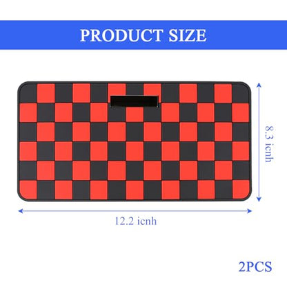Wuyaoyao 2PCS Car Dashboard Anti Slip Mat, 12.2"×8.3" Non-Slip Dashboard Sticky Pad, PVC Car Dash Gripping Mat, Multifunctional Auto Grip Mat for Phones Sunglasses Keys Electronic Devices (Red) - color: Red