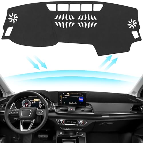Black Dashboard Dash Board Cover Mat Carpet for Audi 2018-2025 Q5 Accessories Dash Cover Flannel Material Dash Mat Sunshade - size: for Audi 2018-2025 Q5