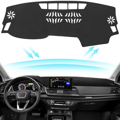 Black Dashboard Dash Board Cover Mat Carpet for Audi 2018-2025 Q5 Accessories Dash Cover Flannel Material Dash Mat Sunshade - size: for Audi 2018-2025 Q5