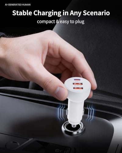3-Port 70W Fast Car Charger for iPhone 14 13 12 11 Pro Max SE XR XS X 8 7 6 - color: White