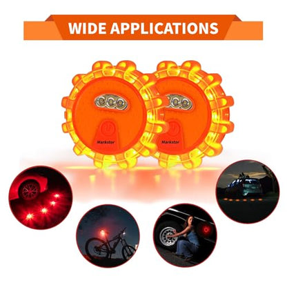 6-Pack LED Road Flares, Rechargeable roadside emergency kit - size: 6 Pack Parts