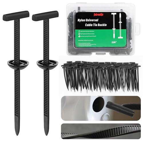 100PCS Nylon Universal Cable Tie Buckle with Dual-Side Gear, Foldable Quick Fix Heavy Duty Zip Ties with Pin & Button, Strong Easy Use Multipurpose Cable Tie Buckle Zip Tie for Car Daily Repair - color: 100 Piece