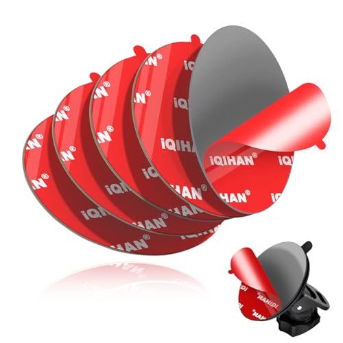 Sticky Adhesive Pads for Car Phone Mount, Strong Double-Sided Sticker Replacement for Dashboard Suction Cup Cell Phone Holder Base, 5pcs 3.15"(80mm) Mounting Gel Round Tape for Windshield Dash Cam