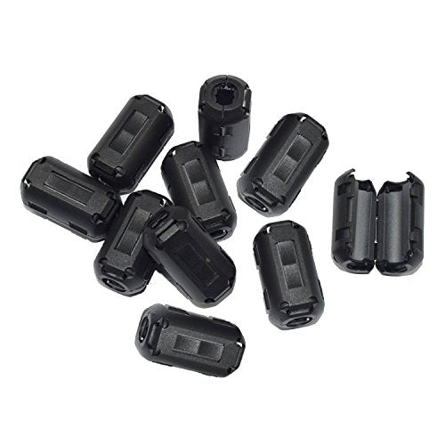 [Pack of 10] Clip-on Ferrite Core Ring Bead Anti-Interference High-Frequency Filter RFI EMI Noise Suppressor Cable Clip (7mm Inner Diameter) - color: 7mm inner diamter