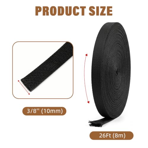 3/8''-26Ft Expandable Braided Cable Sleeve, PET Wire Loom for Home Device - color: Black, size: 3/8''-26ft