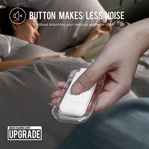 EGWASER Book Reading Light, Portable USB Rechargeable LED Clip on Book Lights for Reading in Bed, 3 Brightness Adjustable Dimmable Bookmark Light for Eye-Protection, Reading Lamp (White) - color: 1-Pack White