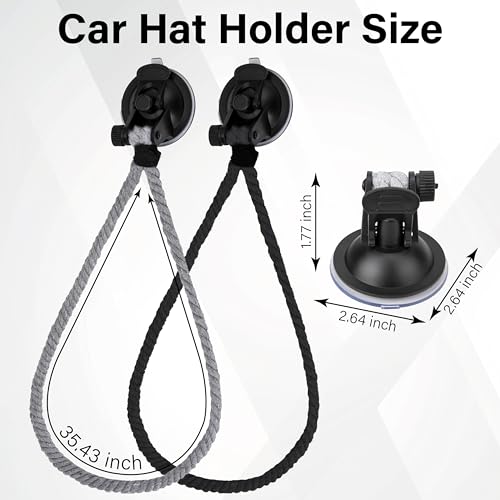 ecocstm 2 PCS Cowboy Hat Mounts for Car, Cowboy Hat Holder for Truck - color: Black+Gray
