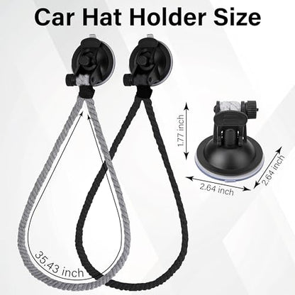 ecocstm 2 PCS Cowboy Hat Mounts for Car, Cowboy Hat Holder for Truck - color: Black+Gray