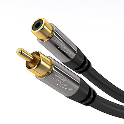 KabelDirekt – RCA Extension Cable – 1.5ft – Break-Resistant Lead for Brilliant Sound Quality (subwoofer/Audio Cable, RCA Male to Female, Ideal for Amplifier/HiFi, Analog & Digital) - size: 1.5 feet