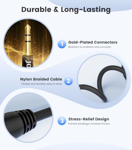 1/4 to 3.5mm Adapter, 3.5mm Male to 6.35mm Female Cable 1FT - style: 3.5mm TRS Stereo to 1/4" Female Cable Adapter