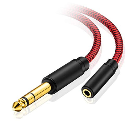 6.35 Male to Female 3.5 Headphones Adapter 10Ft,TRS 1/4 to 3.5mm Stereo Cord 6.35mm 1/4 Male to 3.5mm 1/8 Female for Amplifiers, Guitar Amp, Piano, Home Theater Devices, or Mixing Console (10Ft/3M) - size: 10Ft/3M