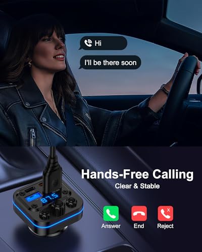Bluetooth Fm Transmitter for Car, Fast Charging, Blue Tooth 5.4 Car Charger - color: Car Charger Transmitter