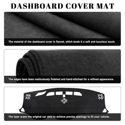 Black Dashboard Dash Board Cover Mat Carpet for Chevy Traverse 2018-2023 Accessories Dash Cover Flannel Material Dash Mat Sunshade - size: for Chevy 2018-2023 Traverse