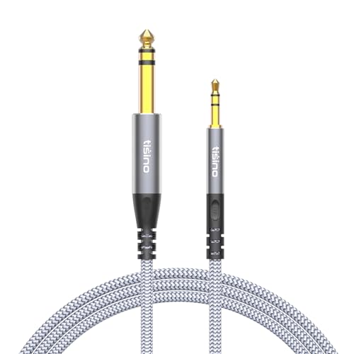 Tisino 1/8 to 1/4 Stereo Cable, 3.5mm to 1/4 Adapter Aux Cord, 3.3 FT - size: 1m/3.3ft