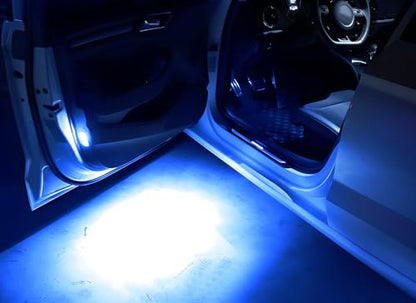 iJDMTOY Ultra Blue LED Footwell, Door Sill, Side/Under Door Lights, Compartment Glove Box or Trunk Cargo Lights, Compatible With Audi A1 A3 A4 A5 A6 A7 A8 Q3 Q4 Q5 Q7 Q8 - style: Blue