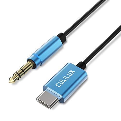 Cubilux USB C to 3.5mm Male Audio Cable with 192KHz/24bit DAC for Car Radio, Speaker, Type C to 1/8 inch Auxiliary Cord for Android Phone, Compatible with iPhone 17/16/15, Galaxy, Pixel, Moto More - color: Blue, size: 4 Feet, TPE