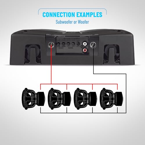Banda Audioparts Electra 10K 1-Ohm Monoblock Car Amplifier, Class D High Power Bass Amplifier, 10000W RMS @ 12.6V, Aluminum Chassis, Adjustable Bass Boost, Subwoofer Car Audio Amp