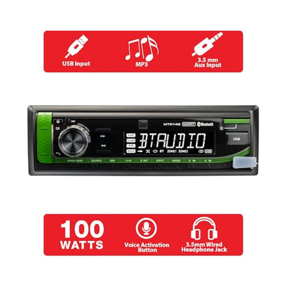 Dual Electronics TRKUB14G Tractor Radio for Kubota Bluetooth Weatherproof - style: Kubota