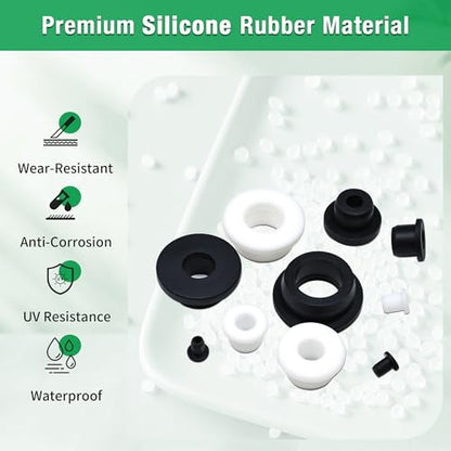 EASYEAH 1-1/8" Drill Hole, 3/4" ID Silicone Rubber Grommets for Wiring - color: Black, size: 3/4"ID, 1-1/8"DH