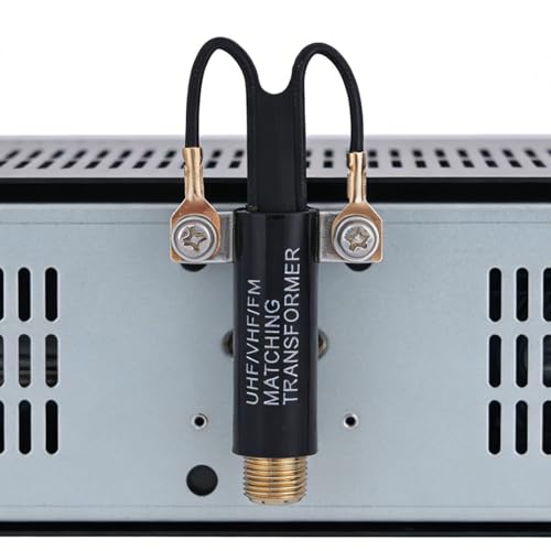 5pcs 75 Ohm to 300 Ohm Coax Adapter, UHF/VHF/FM Match Transformer Converter - color: black+gold