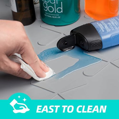 SIKADEER Waterproof Under Sink Mat 40" x 22" Silicone Mat Cabinet Protector - color: Gray, size: 40"W x 22"L