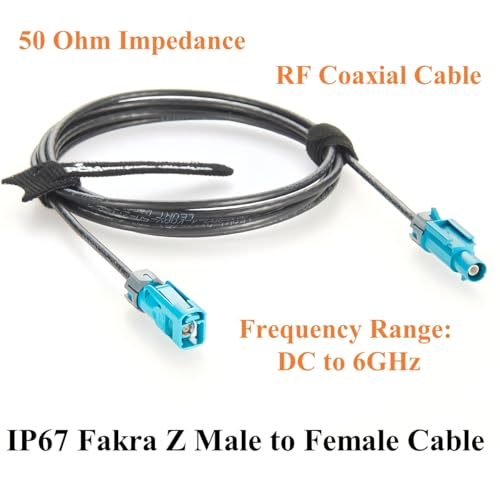 IP67 Waterproof Rosenberger Fakra Male to Female RF Coaxial Extension Cable 59Z176-C01-Z to 59Z163-003-Z Vehicle GPS Antenna for ADAS, Camera, Infotainment, GPS Navigation (2M/6.6FT) - size: 2M/6.6FT