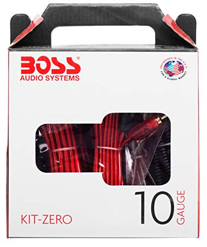 BOSS Audio Systems KIT-ZERO 10 Gauge Car Amplifier Install Wiring Kit - Makes Connections and Brings Power to Your Radio, Subwoofers and Speakers - style: 10 Gauge