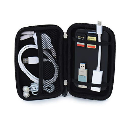 Universal Nylon Carrying Case for GPS, Small Camera, Chargers, Earbuds – Travel Pouch for Accessories, Fits Devices Up to 5.2 Inches, Black