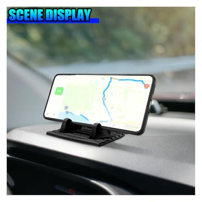 2PCS Car Phone Holder, Anti-Slip Silicone Dashboard Cellphone Mat, Waterproof Vehicle GPS Device Mount Pad, Universal Compact Auto Interior Mobile Phone Holders (Black) - color: Black