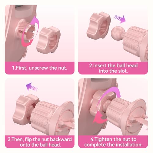 Car Vent Phone Holders with Metal Hook Clip [Bling Pink for Women & Thick Case Friendly]，Vent Phone Mount for Your Car Accessories with iPhone 17-12 Pro Max Plus Air Samsung - color: Pink