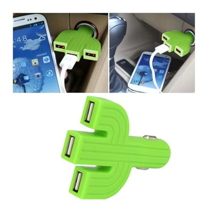 Ankuee Cactus 3USB Car Mount Charger, 12-24V Three Port Automotive Phone Charger Adapter, Compatible with 8 11 12 Plus Pro Max S9 S10 Note9, Universal for SUV, Truck, RV, Van, Office, Home