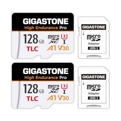 【5 Yrs Free Data Recovery】【Dash Cam】 GIGASTONE 128GB Micro SD Card 2-Pack, TLC High Endurance Pro, Speed Up to 100MB/s, Compatible with REDTIGER Rove VIOFO VANTRUE PRUVEEO, MicroSDXC UHS-I A1 V30 U3 - color: 128GB High Endurance Pro 2-Pack