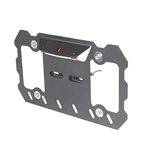 Hooke Road Shackle D Ring License Plate Mount Bracket Relocation Holder w/White LED Light for 1955-2026 Jeep Wrangler CJ YJ TJ JK JL Gladiator JT