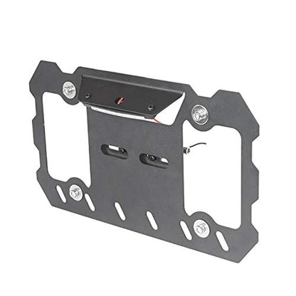 Hooke Road Shackle D Ring License Plate Mount Bracket Relocation Holder w/White LED Light for 1955-2026 Jeep Wrangler CJ YJ TJ JK JL Gladiator JT