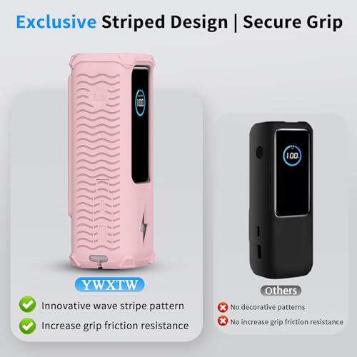 YWXTW Silicone Case for Anker Laptop Power Bank (25,000mAh/165W) - Shockproof Drop-Resistant, Built-in Cable Storage | Non-Slip Grip, Hidden Dust Plug Protective Cover for Anker Power Bank 165w - color: Light pink