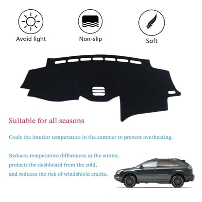 Dashboard Cover Suitable for Lexus RX330 2004-2006/RX350 2007-2009/RX400h 2006-2008 Car Dashboard Cover Sun Visor Mat Non-Slip Polyester Dashboard Accessories - size: 04-06 RX330/07-09 RX350/06-08 RX400h