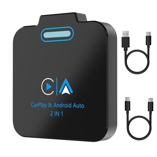 Android Auto & CarPlay Wireless Adapter - 2 in 1 Wireless for iPhone & Android, Plug & Play for Factory Wired Cars - Supports iOS 10+ - style: 2 in 1 Wireless CarPlay