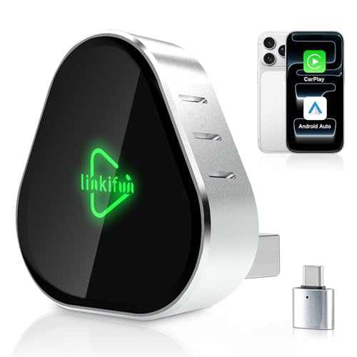 2026 Wireless Carplay Adapter, Universal for Apple iPhone & Android, Plug & Play, Portable Design with USB-A/Type-C Port