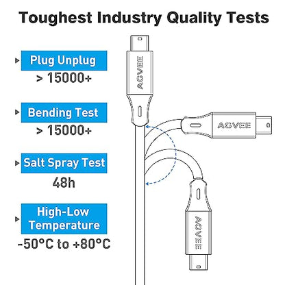 AGVEE 10ft Mini USB Cable, Durable USB-A to Mini-B Data and Charger - color: Dark Gray, size: 10ft