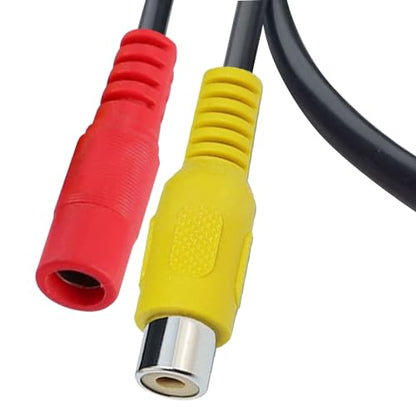 4 Pin Aviation to RCA Adapter Cable M12 Adapter 4-Pin to AV DC Connector Wire RCA to 4-PIN Monitor/Camera Adapter Video Extension Cable for Car Backup Camera (4 pin Male to RCA+dc Famale) - size: 4 pin Male to rca+dc Famale