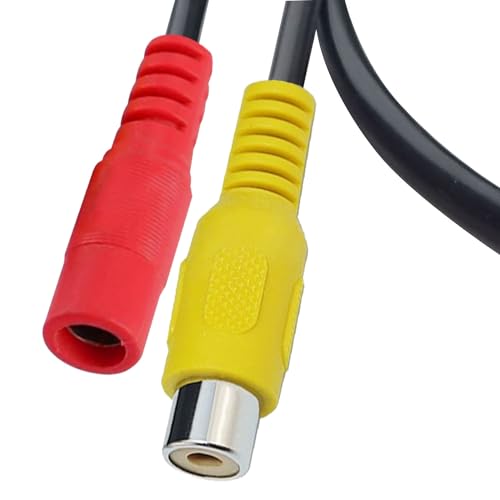 4 Pin Aviation to RCA Adapter Cable M12 Adapter 4-Pin to AV DC Connector Wire RCA to 4-PIN Monitor/Camera Adapter Video Extension Cable for Car Backup Camera (4 pin Male to RCA+dc Famale)