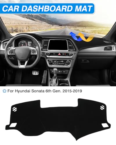 CARTIST Dashboard Cover for 2015-2019 Hyundai Sonata Accessories,4-Layer Dash Cover Mat,Non-Slip Sunshield Protector Anti-UV Anti-Glare - size: Hyundai Sonata 2015-2019