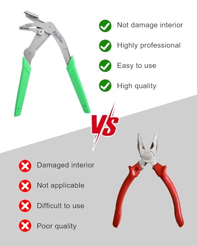 Car Clip Pliers, Panel Clip Removal Pliers, Professional Plastic Fastener Removal Tool for Removing Automotive Fasteners Clips Without Damage Green - color: Green