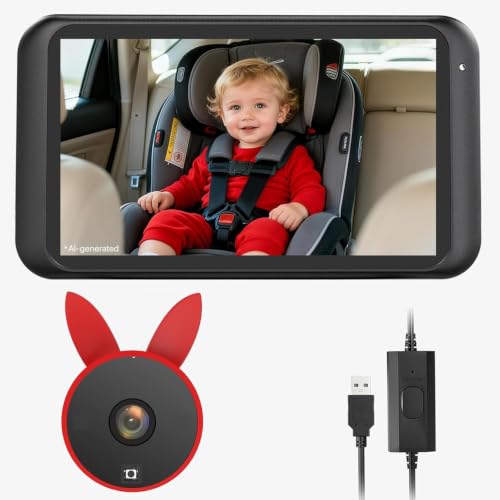 Babyvue USB Baby Car Camera Backseat Monitor - color: Red
